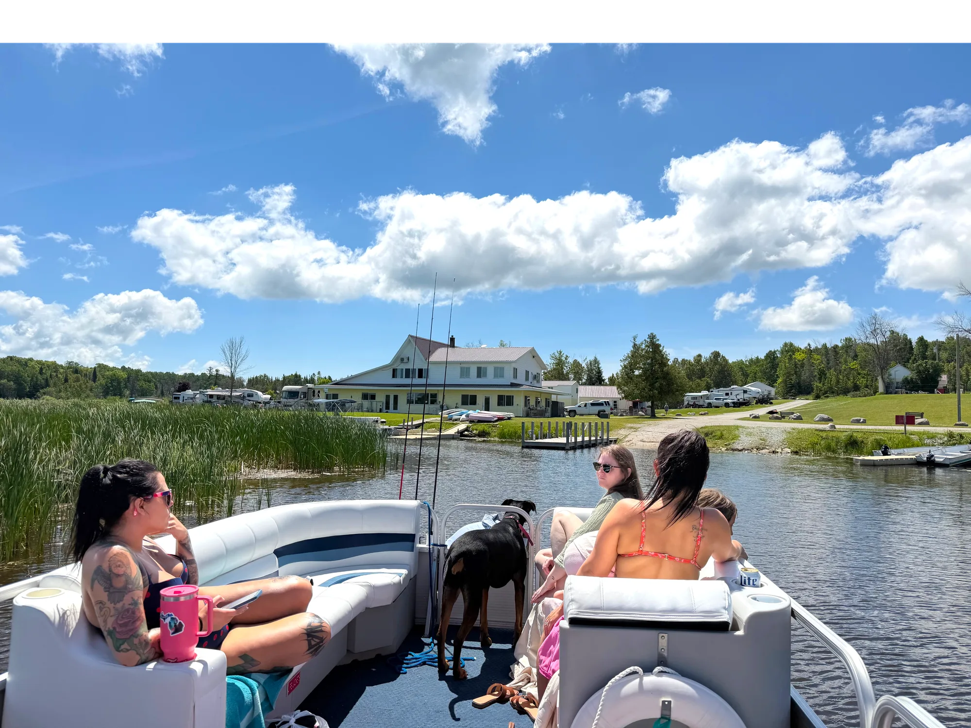 The resort from the water