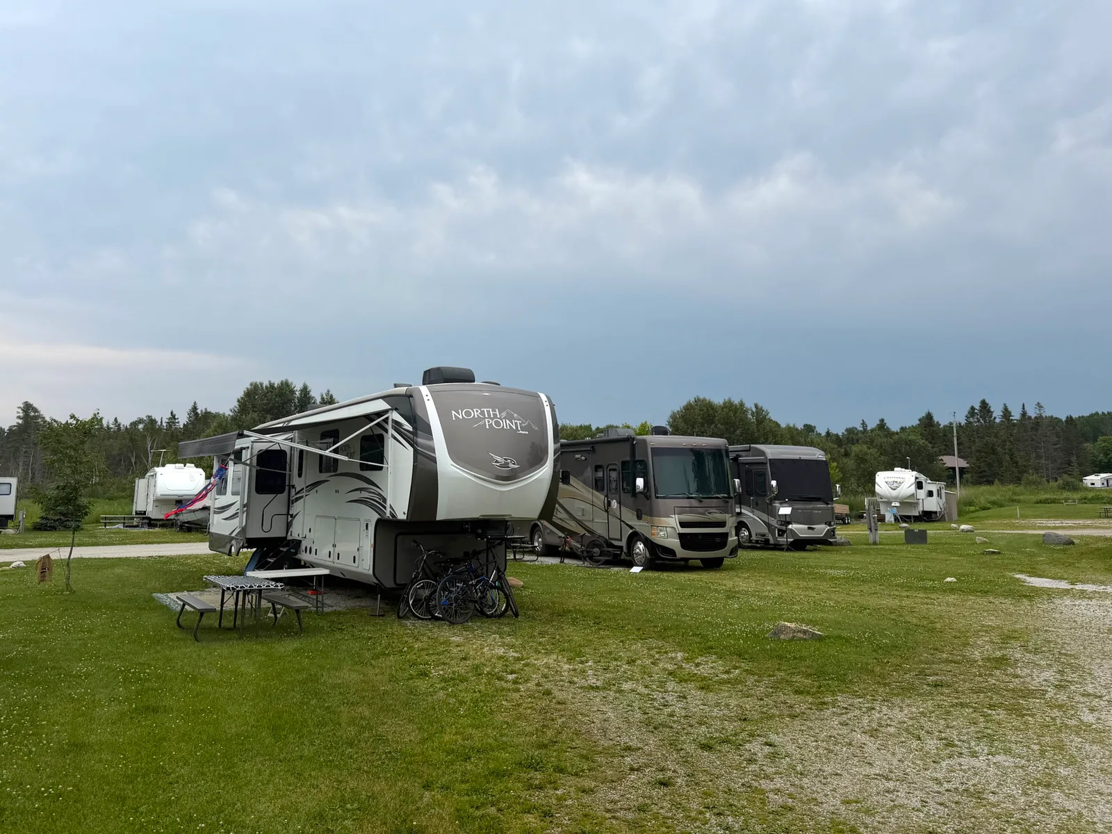 RV site among the trees
